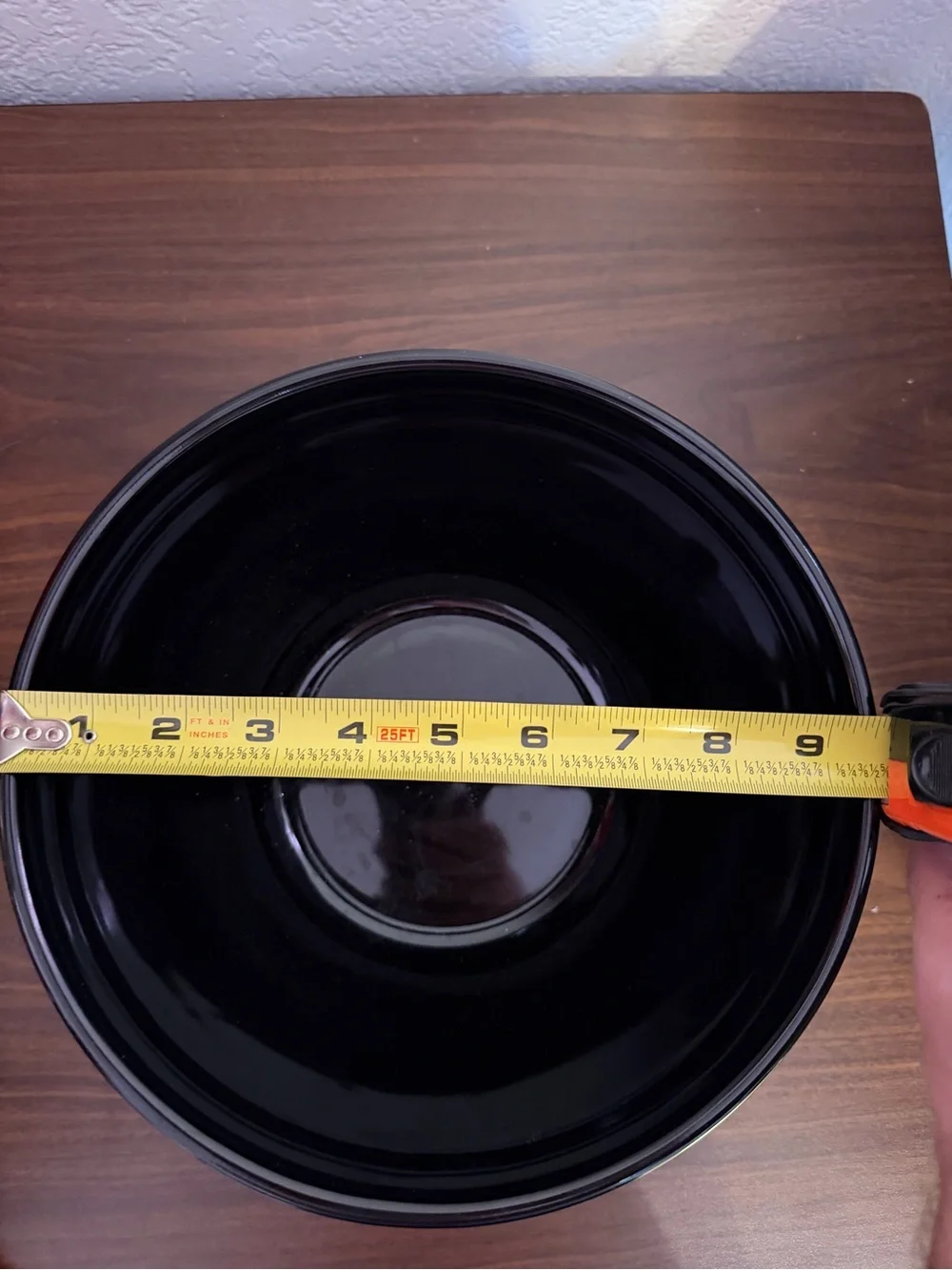 Vintage 2000s Halloween Jack-o'-lantern Black Glossy Ceramic Candy Bowl 8in